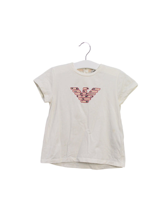 A Ivory Short Sleeve T Shirts from Emporio Armani in size 3T for girl. (Front View)
