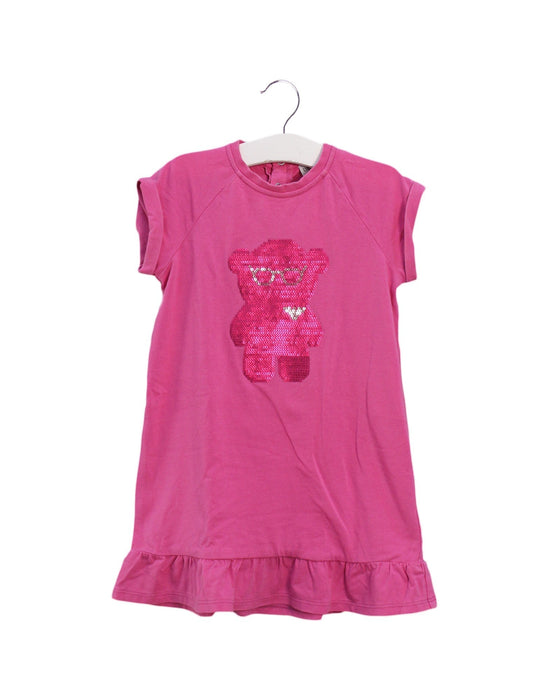 A Pink Short Sleeve Dresses from Emporio Armani in size 3T for girl. (Front View)