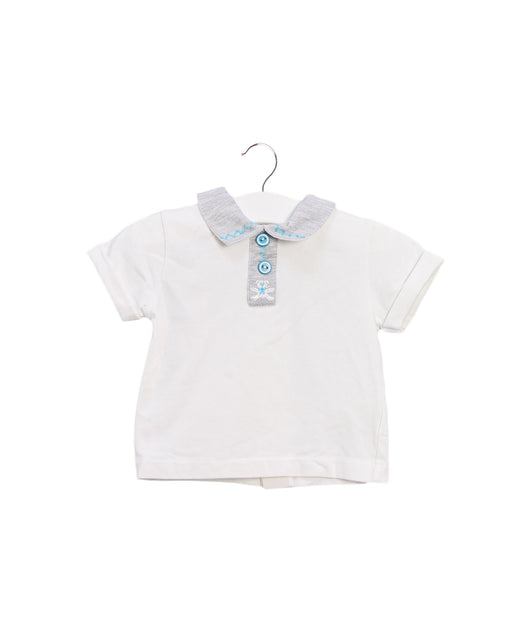 A White Short Sleeve Tops from Chickeeduck in size 6-12M for boy. (Front View)