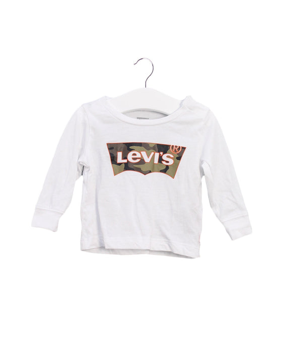 A White Long Sleeve Tops from Levi's in size 0-3M for girl. (Front View)