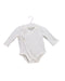 A White Long Sleeve Bodysuits from Mides in size 0-3M for boy. (Front View)