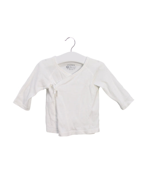 A White Long Sleeve Tops from Mides in size 0-3M for boy. (Front View)