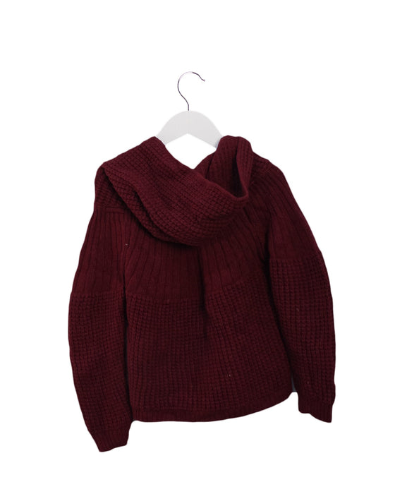 A Red Cardigans from Les Enfantines in size 4T for girl. (Back View)