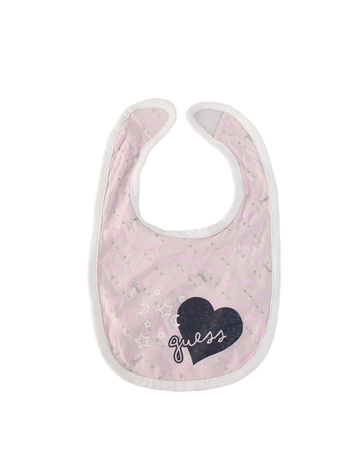 A Pink Bibs from Guess in size 6-12M for girl. (Front View)