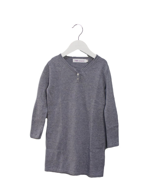 A Blue Sweater Dresses from Little Mercerie in size 4T for girl. (Front View)