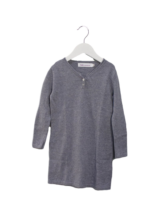 A Blue Sweater Dresses from Little Mercerie in size 4T for girl. (Front View)