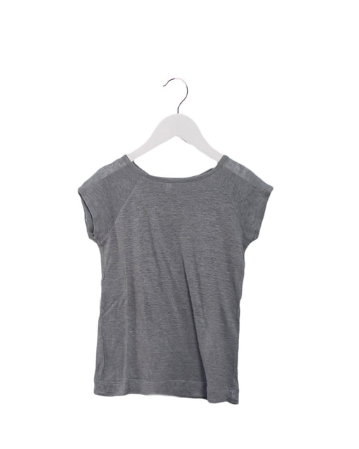 A Grey Short Sleeve Tops from Bonpoint in size 4T for girl. (Front View)