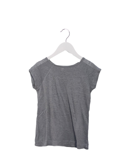 A Grey Short Sleeve Tops from Bonpoint in size 4T for girl. (Front View)