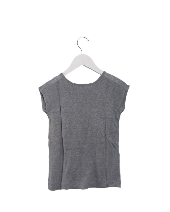 A Grey Short Sleeve Tops from Bonpoint in size 4T for girl. (Back View)