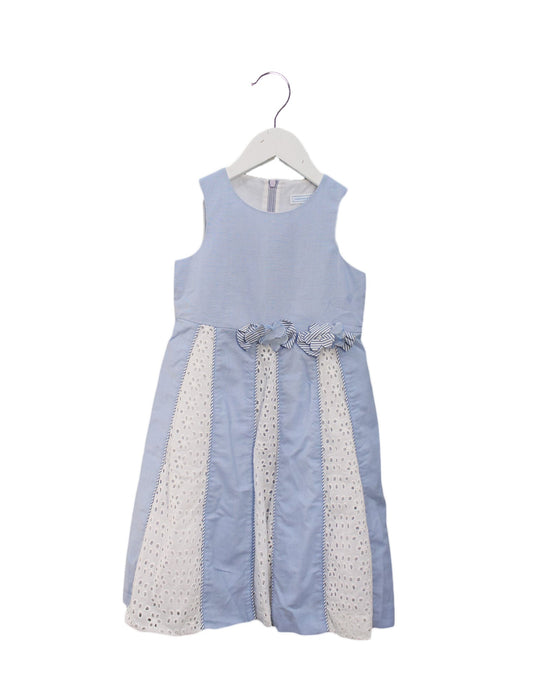 A Blue Sleeveless Dresses from Nicholas & Bears in size 4T for girl. (Front View)