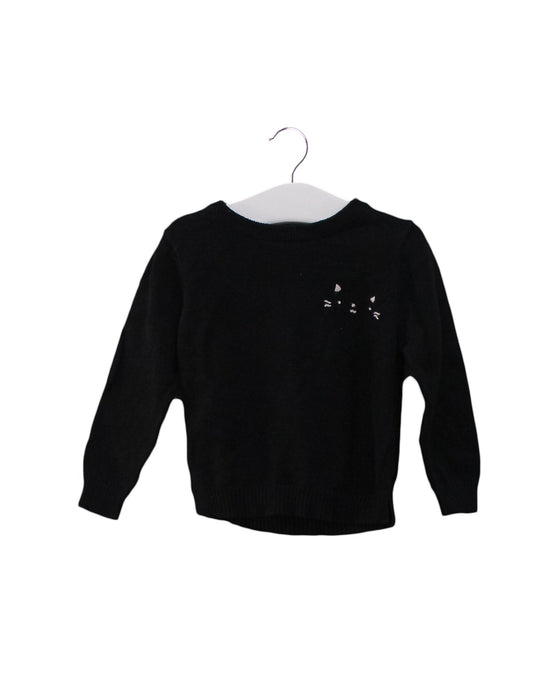 A Black Knit Sweaters from Momonittu in size 3-6M for girl. (Front View)