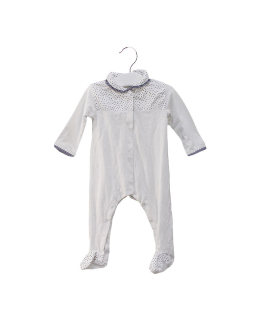 A White Long Sleeve Jumpsuits from Laranjinha in size 3-6M for girl. (Front View)