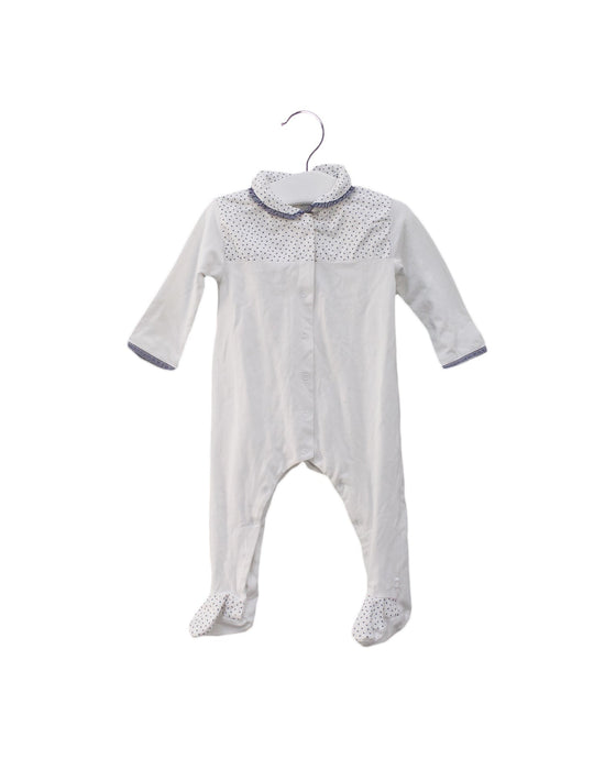 A White Long Sleeve Jumpsuits from Laranjinha in size 3-6M for girl. (Front View)