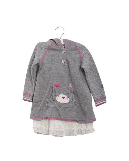A Grey Sweater Dresses from Deux par Deux in size 12-18M for girl. (Front View)