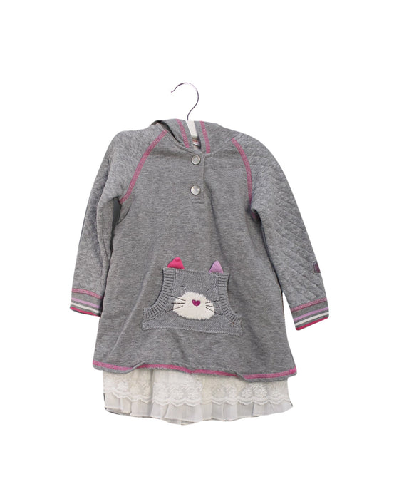 A Grey Sweater Dresses from Deux par Deux in size 12-18M for girl. (Front View)