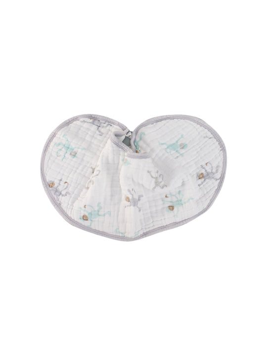 A White Bibs from Aden & Anais in size O/S for neutral. (Front View)