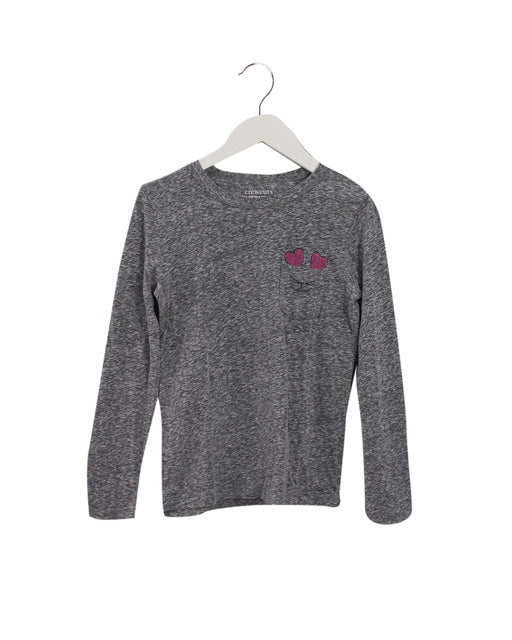 A Grey Long Sleeve Tops from Crewcuts in size 8Y for girl. (Front View)