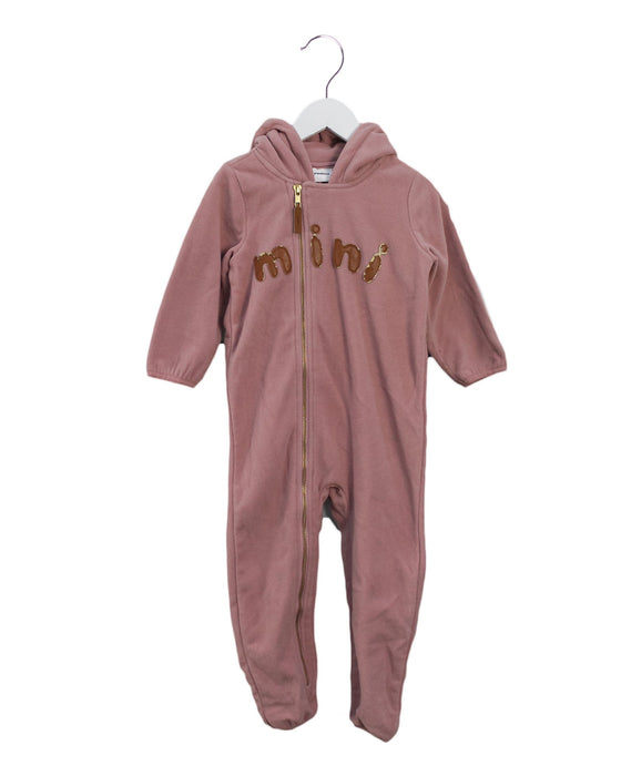 A Pink Long Sleeve Jumpsuits from Mini Rodini in size 12-18M for girl. (Front View)