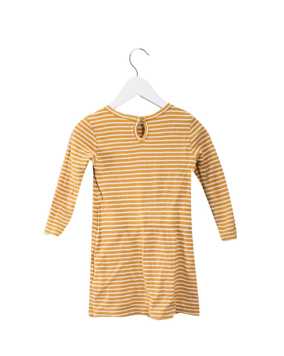 A Yellow Long Sleeve Dresses from Seed in size 3T for girl. (Back View)