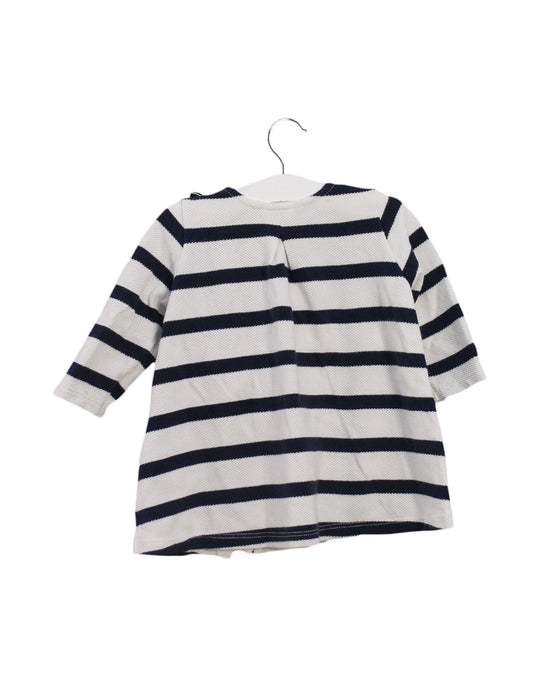 A Navy Long Sleeve Dresses from Petit Bateau in size 6-12M for girl. (Back View)