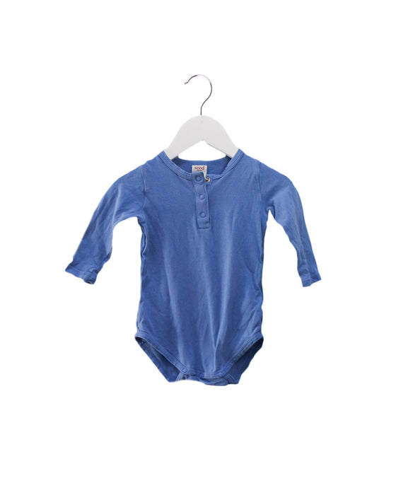 A Blue Long Sleeve Bodysuits from Seed in size 3-6M for boy. (Front View)
