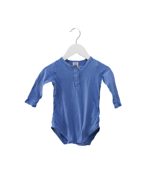 A Blue Long Sleeve Bodysuits from Seed in size 3-6M for boy. (Front View)