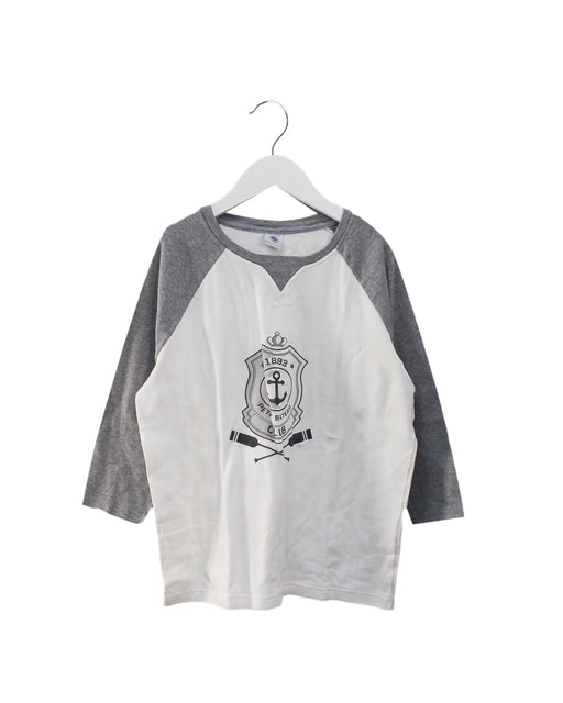 A Grey Long Sleeve Tops from Petit Bateau in size 12Y for girl. (Front View)