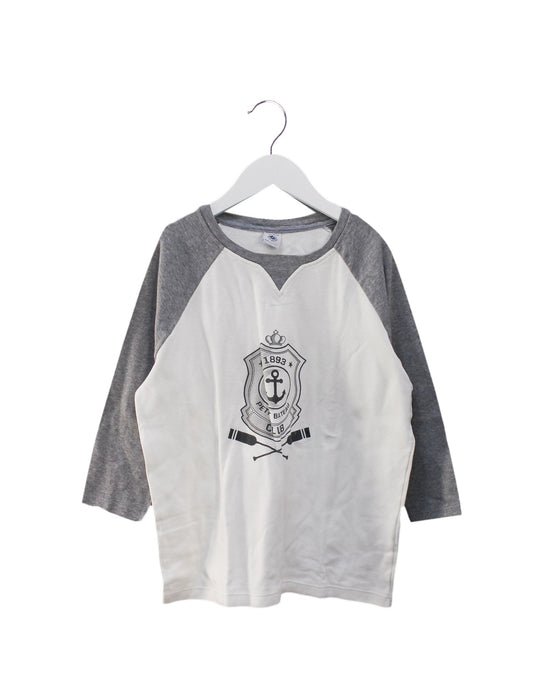 A Grey Long Sleeve Tops from Petit Bateau in size 12Y for girl. (Front View)