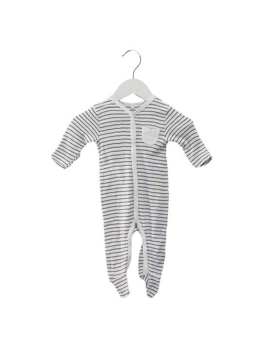 A White Onesies from Mori in size 0-3M for neutral. (Front View)