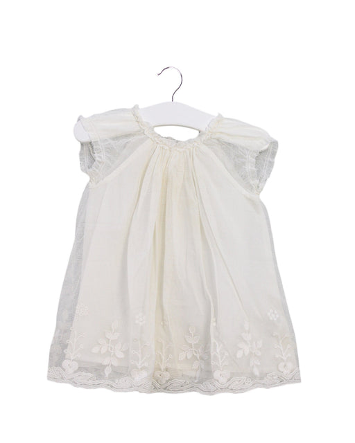A Ivory Short Sleeve Dresses from Bonpoint in size 0-3M for girl. (Front View)
