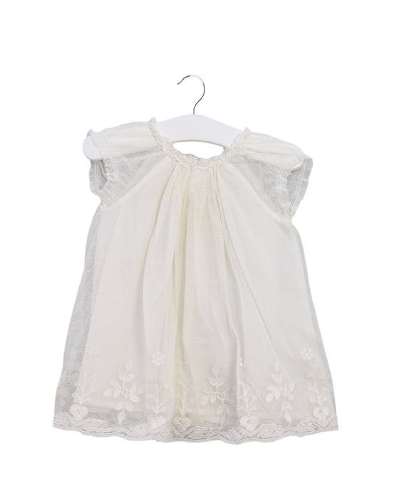 A Ivory Short Sleeve Dresses from Bonpoint in size 0-3M for girl. (Front View)