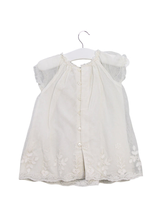 A Ivory Short Sleeve Dresses from Bonpoint in size 0-3M for girl. (Back View)
