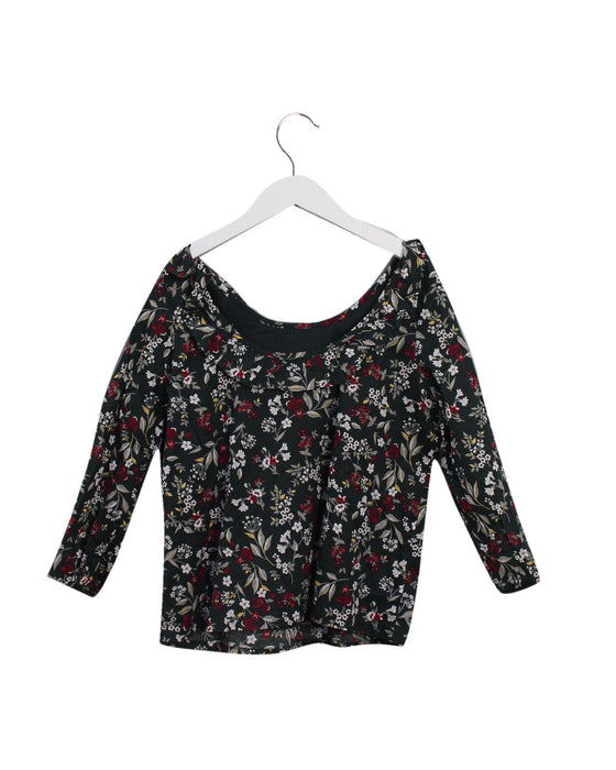 A Green Long Sleeve Tops from Excuse My French in size 10Y for girl. (Back View)