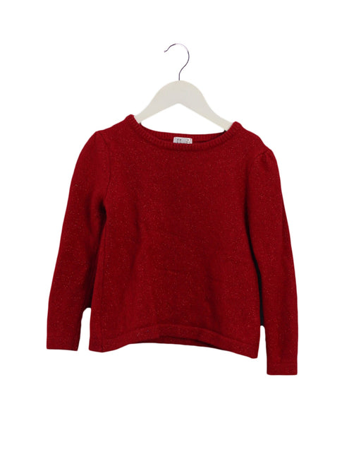 A Red Knit Sweaters from Kingkow in size 5T for girl. (Front View)