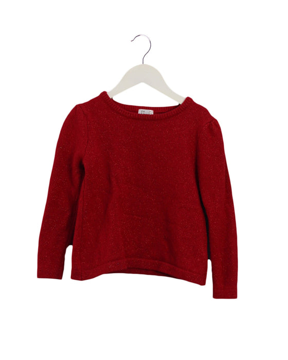 A Red Knit Sweaters from Kingkow in size 5T for girl. (Front View)