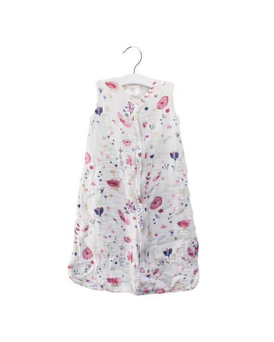 A White Sleepsacs from Little Unicorn in size 0-3M for girl. (Front View)