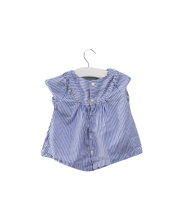 A Blue Short Sleeve Tops from Jacadi in size 3-6M for girl. (Back View)