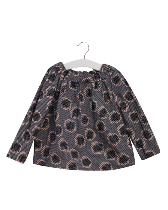 A Grey Long Sleeve Tops from Bonpoint in size 3T for girl. (Front View)