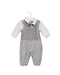 A Grey Long Sleeve Jumpsuits from Chickeeduck in size 0-3M for boy. (Front View)