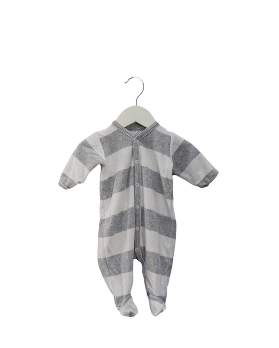 A Grey Onesies from Petit Bateau in size 0-3M for boy. (Front View)