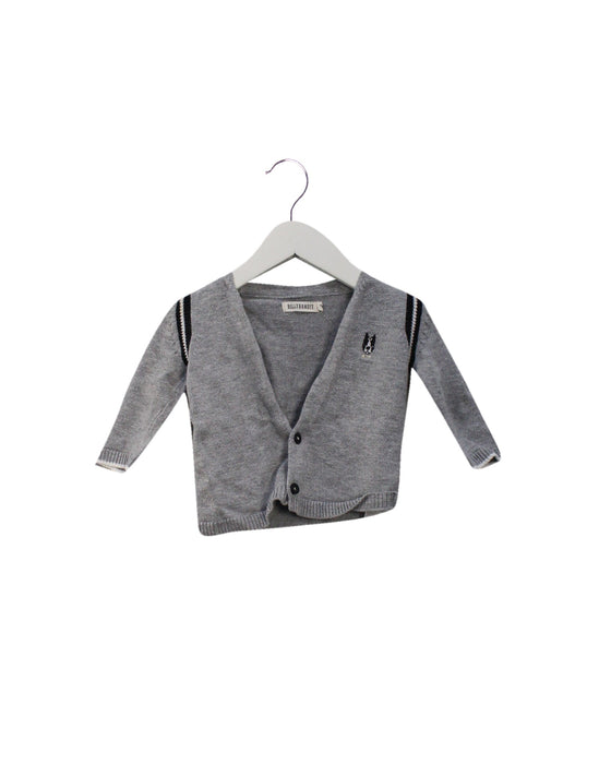 A Grey Cardigans from Billybandit in size 3-6M for boy. (Front View)