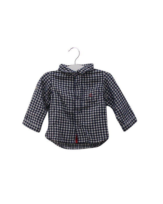 A Blue Shirts from Petit Bateau in size 3-6M for boy. (Front View)