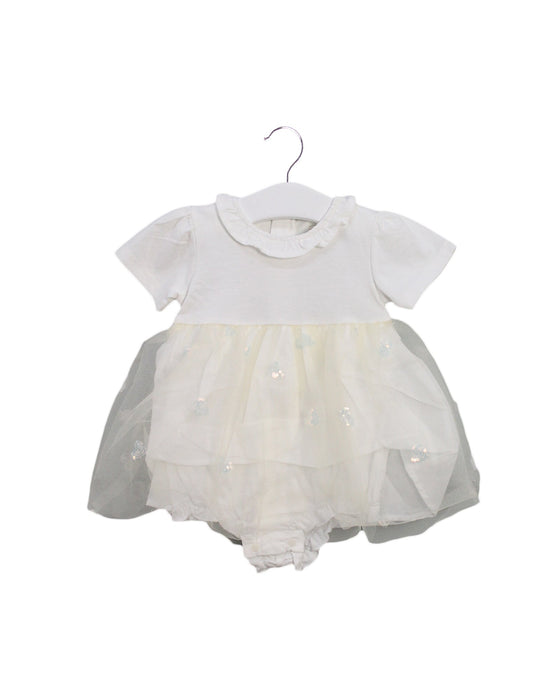 A White Short Sleeve Dresses from Chickeeduck in size 12-18M for girl. (Front View)