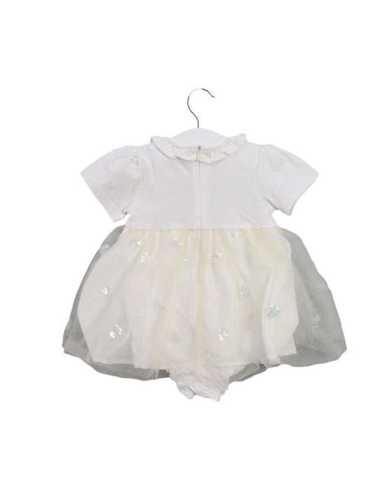 A White Short Sleeve Dresses from Chickeeduck in size 12-18M for girl. (Back View)