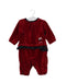 A Red Long Sleeve Jumpsuits from Chickeeduck in size 0-3M for girl. (Front View)