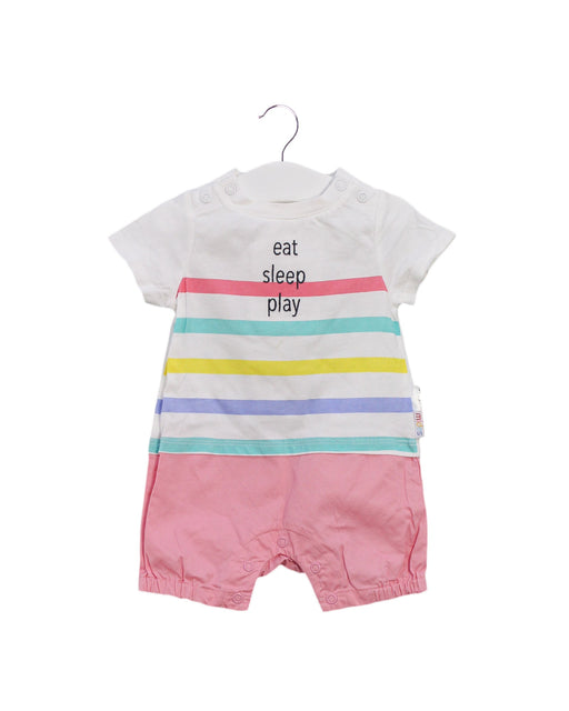 A Pink Short Sleeve Rompers from Mides in size 0-3M for girl. (Front View)