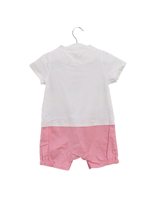 A Pink Short Sleeve Rompers from Mides in size 0-3M for girl. (Back View)