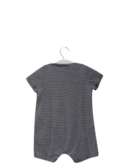 A Navy Short Sleeve Rompers from Petit Bateau in size 3-6M for boy. (Back View)