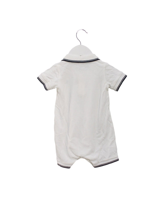 A White Short Sleeve Rompers from Petit Bateau in size 3-6M for boy. (Back View)