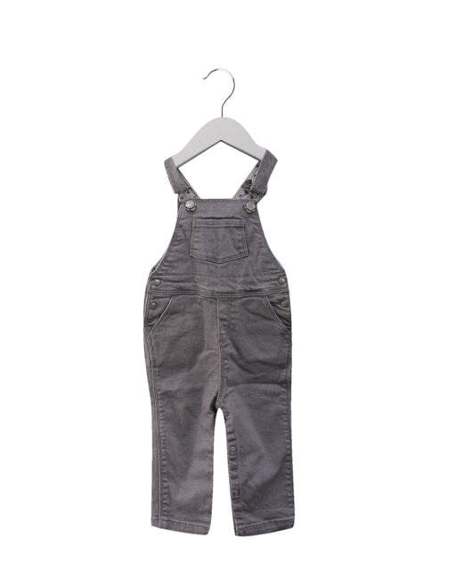 A Grey Long Overalls from Petit Bateau in size 3-6M for boy. (Front View)